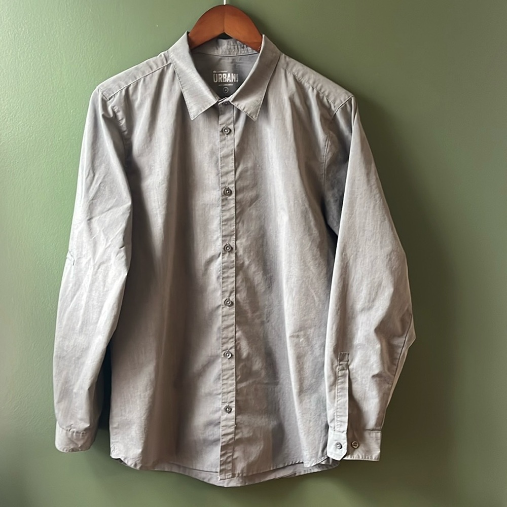 Chef Works®️ Urban Collection™️ - M - Grey Work Long Sleeve Button Up